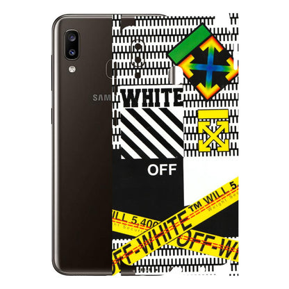 Samsung A/S Series Phone Skins (All Models) - White Off Abstract - 3D Embossed Finish (L-172) Samsung Galaxy A20