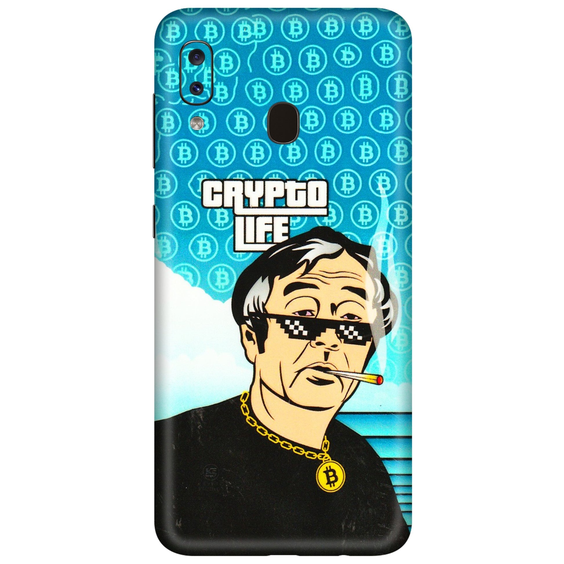 Samsung A/S Series Phone Skins (All Models) - Crypto Thug Life - 3D Embossed Finish (L-179) Samsung Galaxy A20