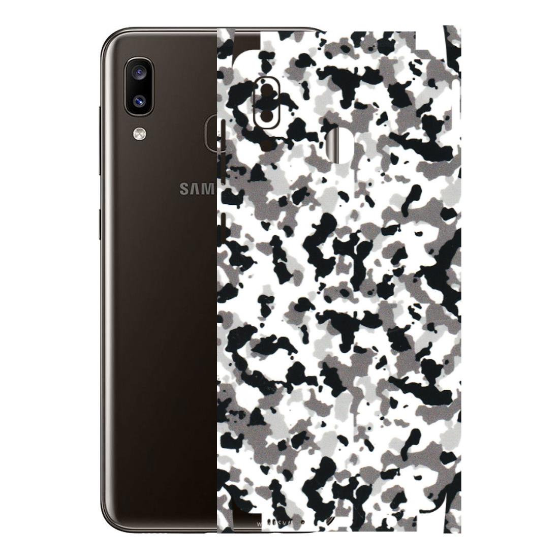 Samsung A/S Series Phone Skins (All Models) - White Black Camouflage - 3D Embossed Finish (L-18) Samsung Galaxy A20