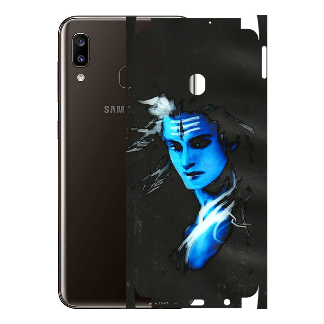 Samsung A/S Series Phone Skins (All Models) - Har Har Mahadev Blue/Black - 3D Embossed Finish (L-185) Samsung Galaxy A20