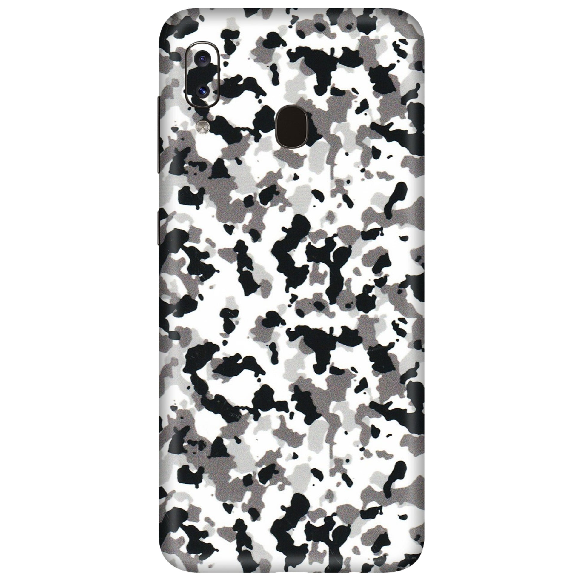 Samsung A/S Series Phone Skins (All Models) - White Black Camouflage - 3D Embossed Finish (L-18) Samsung Galaxy A20