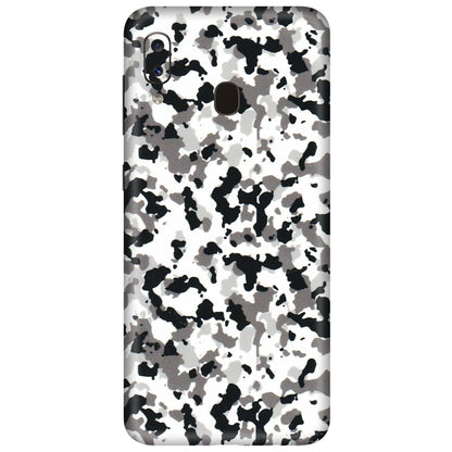 Samsung A/S Series Phone Skins (All Models) - White Black Camouflage - 3D Embossed Finish (L-18) Samsung Galaxy A20