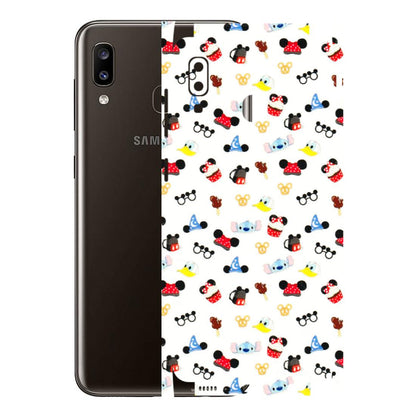 Samsung A/S Series Phone Skins (All Models) - Minnie Mouse & Donald Doodles s - 3D Embossed Finish (L-194) Samsung Galaxy A20
