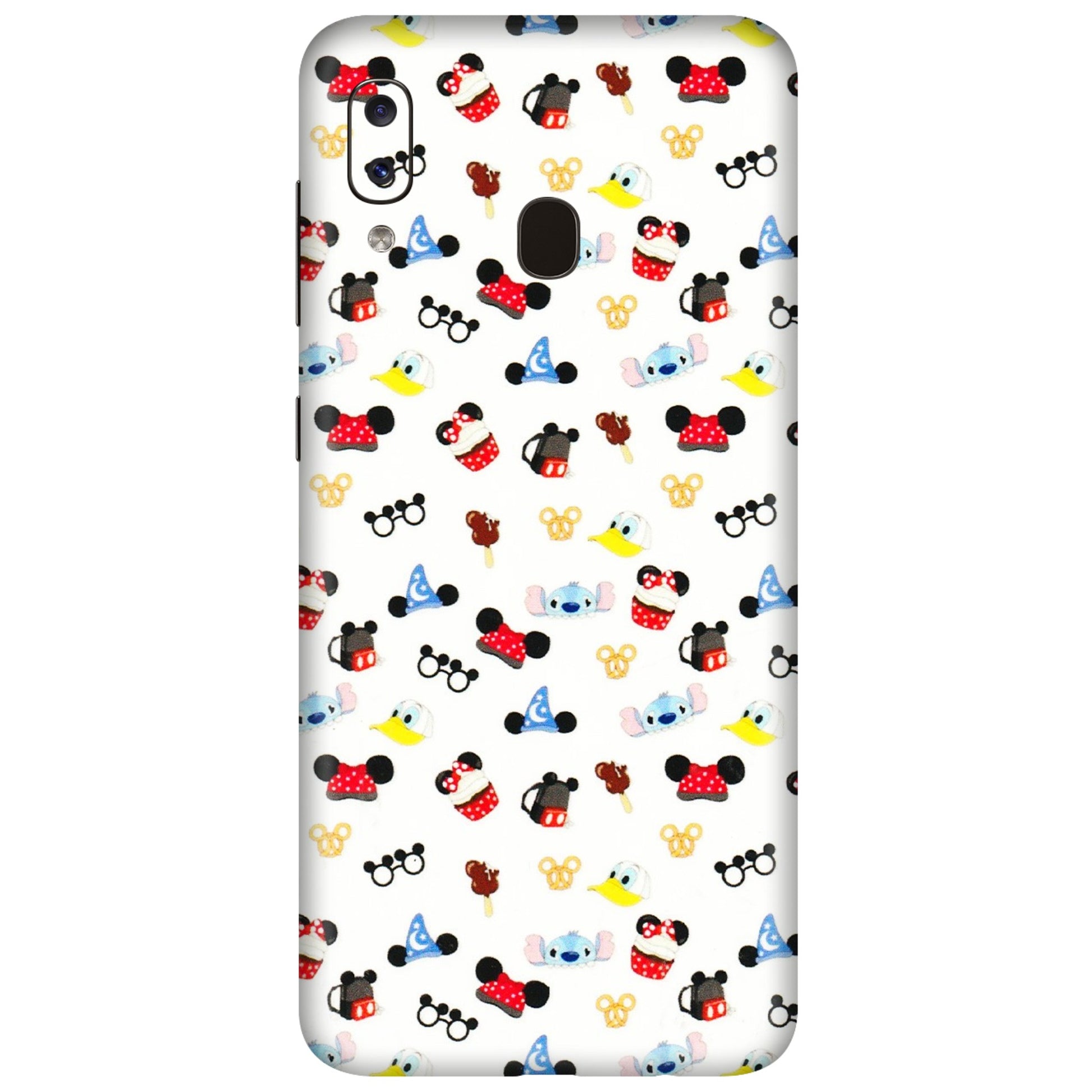 Samsung A/S Series Phone Skins (All Models) - Minnie Mouse & Donald Doodles s - 3D Embossed Finish (L-194) Samsung Galaxy A20