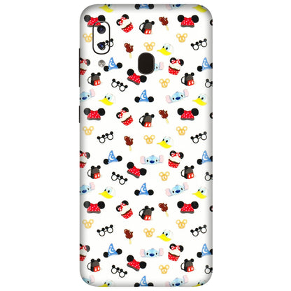 Samsung A/S Series Phone Skins (All Models) - Minnie Mouse & Donald Doodles s - 3D Embossed Finish (L-194) Samsung Galaxy A20
