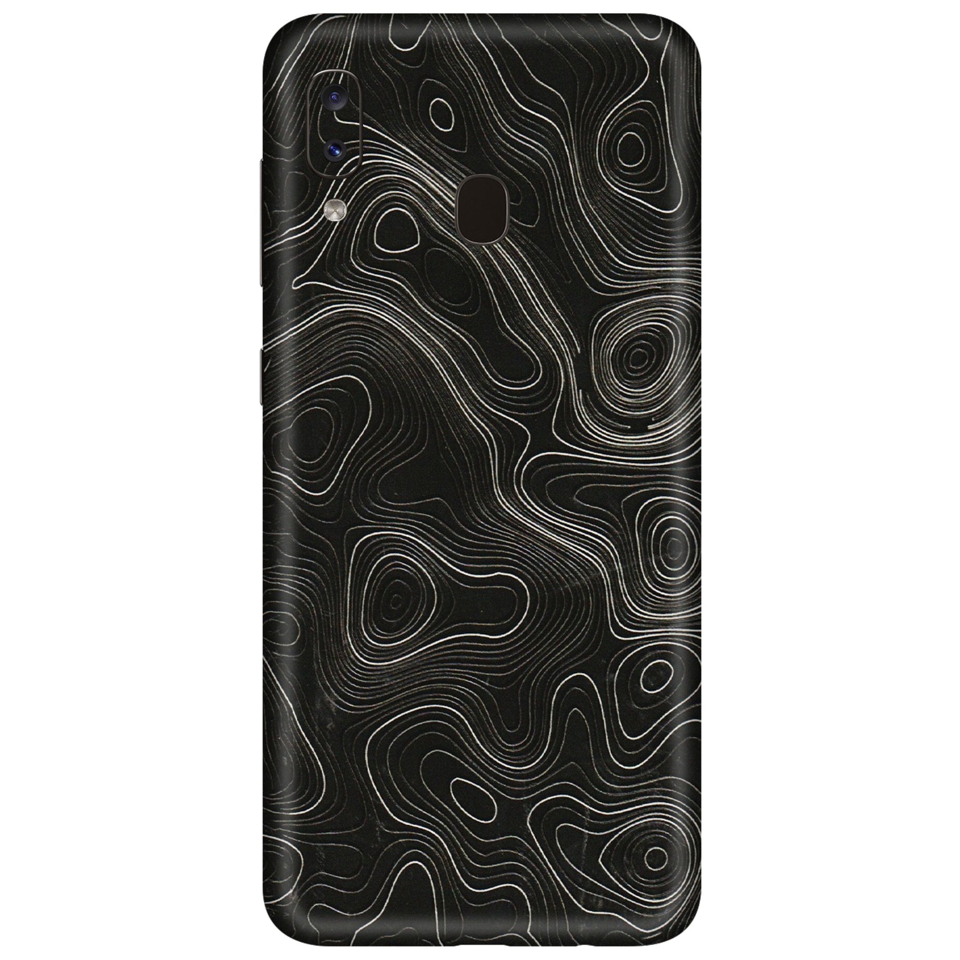 Samsung A/S Series Phone Skins (All Models) - Black Swirl - 3D Embossed Finish (L-196) Samsung Galaxy A20