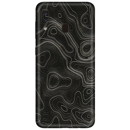 Samsung A/S Series Phone Skins (All Models) - Black Swirl - 3D Embossed Finish (L-196) Samsung Galaxy A20