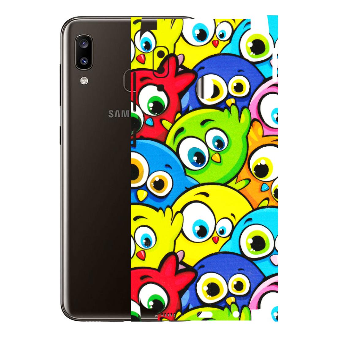 Samsung A/S Series Phone Skins (All Models) - Cute Fluffy Birds - 3D Embossed Finish (L-213) Samsung Galaxy A20