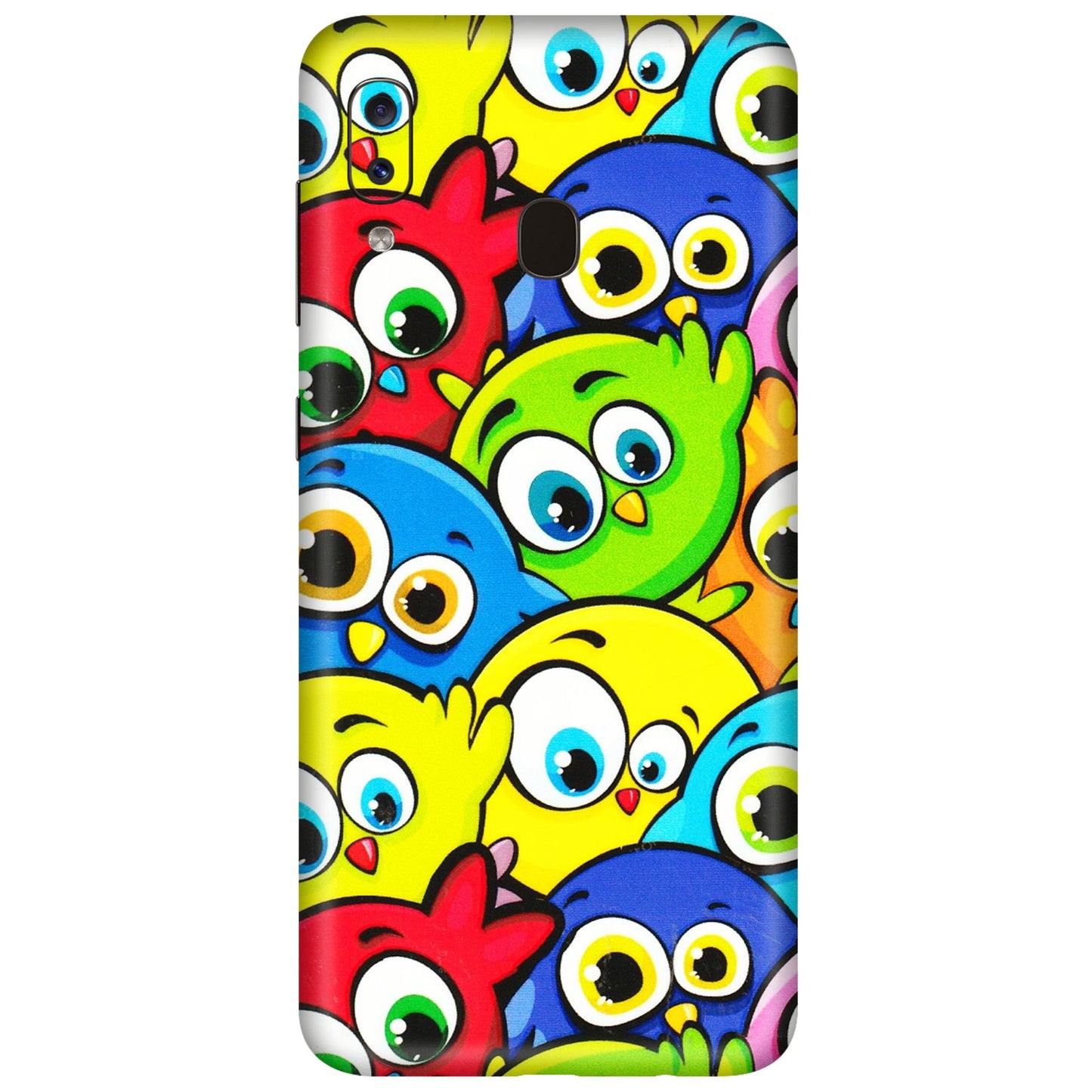 Samsung A/S Series Phone Skins (All Models) - Cute Fluffy Birds - 3D Embossed Finish (L-213) Samsung Galaxy A20