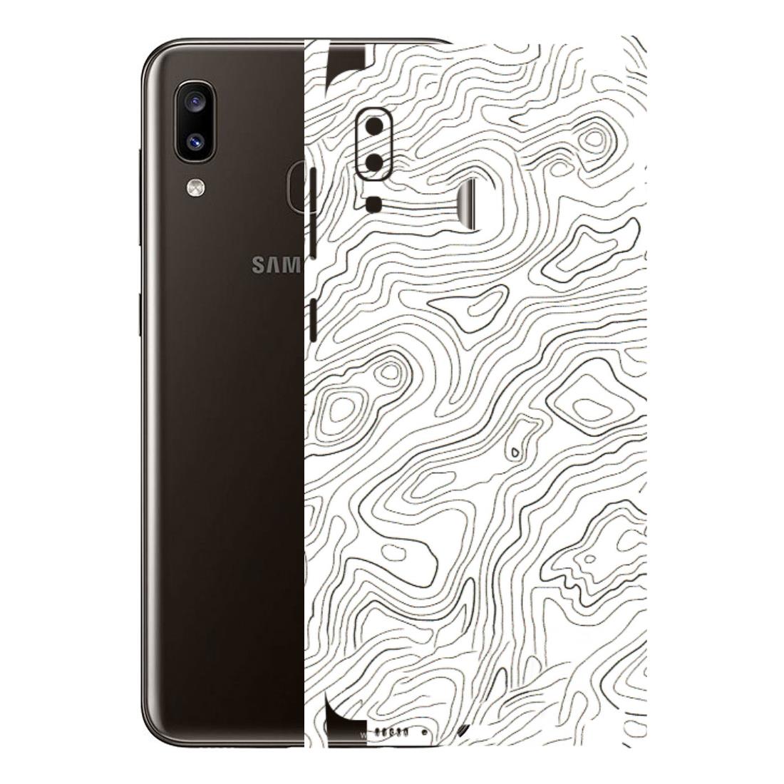 Samsung A/S Series Phone Skins (All Models) - White Black Swirls - 3D Embossed Finish (L-219) Samsung Galaxy A20