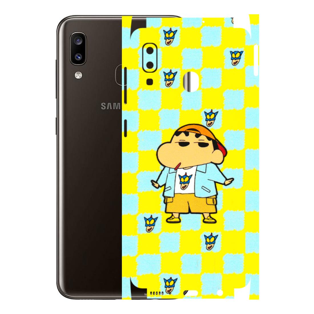 Samsung A/S Series Phone Skins (All Models) - Yellow Blue Shinchan Cute - 3D Embossed Finish (L-221) Samsung Galaxy A20