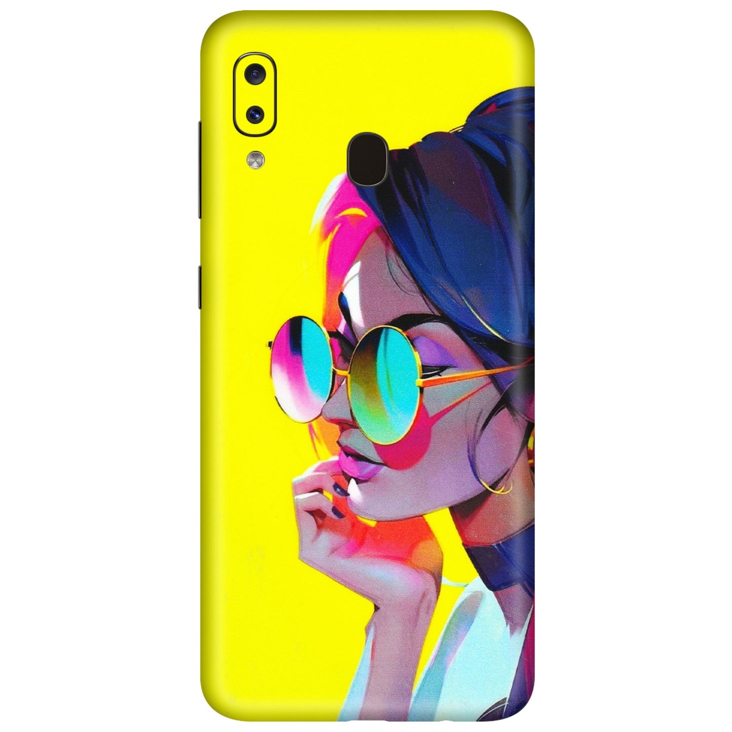 Samsung A/S Series Phone Skins (All Models) - Bold Stylish Girl - 3D Embossed Finish (L-222) Samsung Galaxy A20