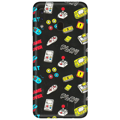 Samsung A/S Series Phone Skins (All Models) - Gaming Doodles - 3D Embossed Finish (L-224) Samsung Galaxy A20