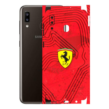 Samsung A/S Series Phone Skins (All Models) - Red Ferrari Logo Stylish - 3D Embossed Finish (L-238) Samsung Galaxy A20
