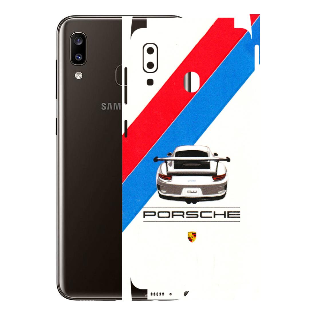 Samsung A/S Series Phone Skins (All Models) - Porche Car Sober Logo - 3D Embossed Finish (L-248) Samsung Galaxy A20