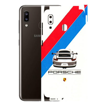 Samsung A/S Series Phone Skins (All Models) - Porche Car Sober Logo - 3D Embossed Finish (L-248) Samsung Galaxy A20