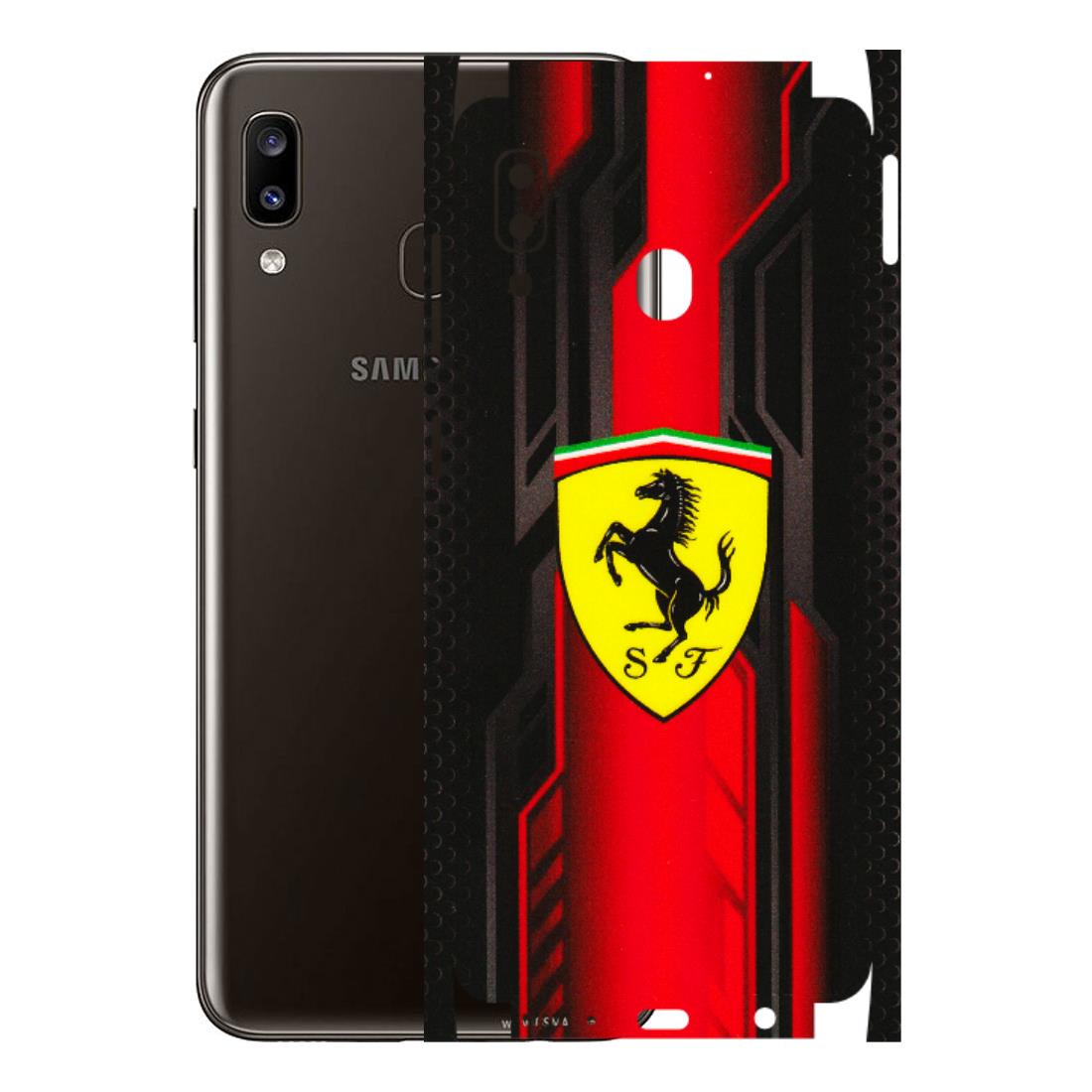 Samsung A/S Series Phone Skins (All Models) - Black Ferrari Logo - 3D Embossed Finish (L-253) Samsung Galaxy A20