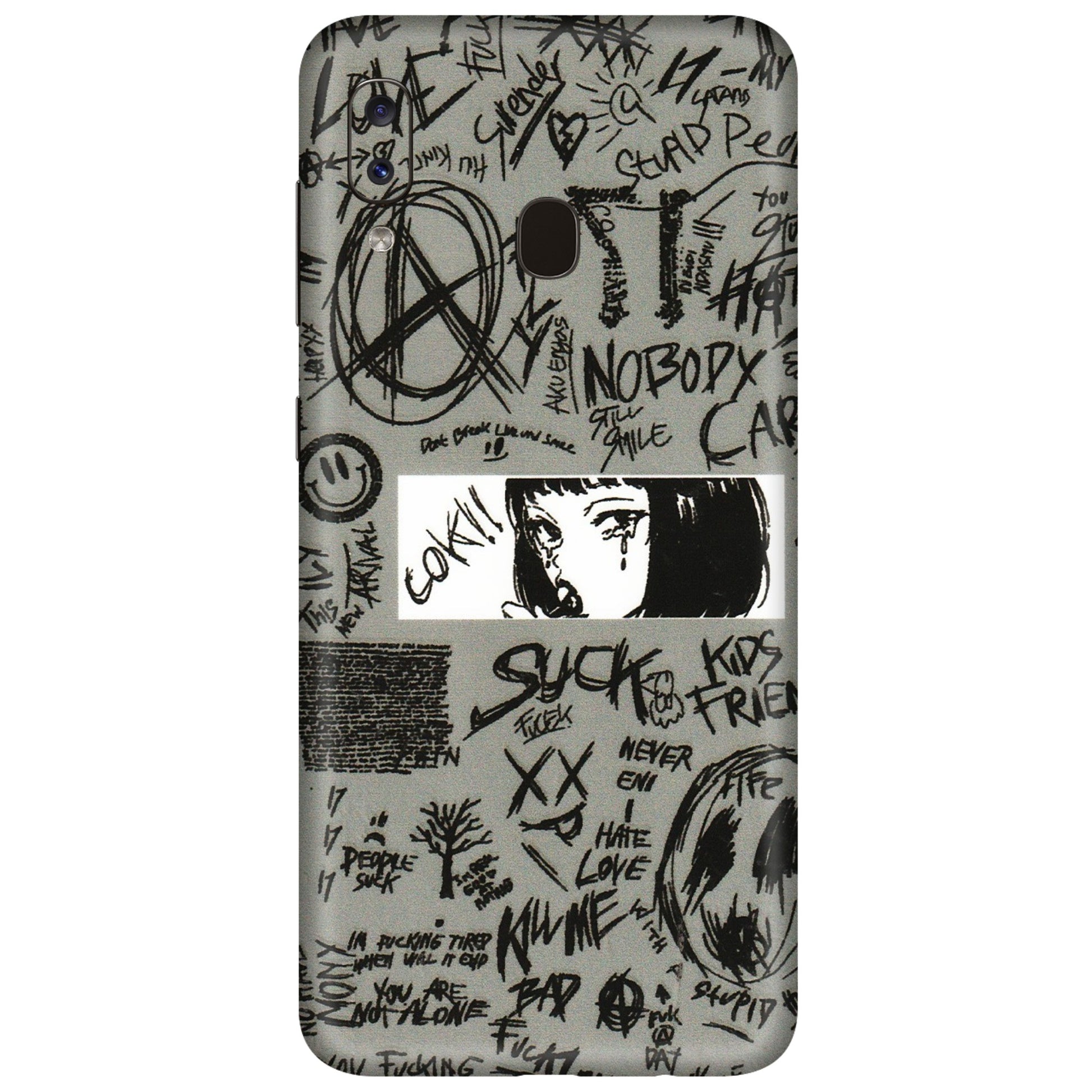 Samsung A/S Series Phone Skins (All Models) - Never Have Love Anime - 3D Embossed Finish (L-260) Samsung Galaxy A20