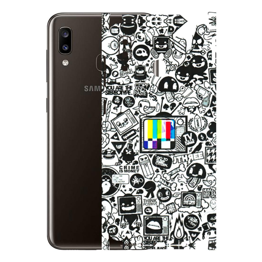 Samsung A/S Series Phone Skins (All Models) - Doodles Positive Art - 3D Embossed Finish (L-263) Samsung Galaxy A20