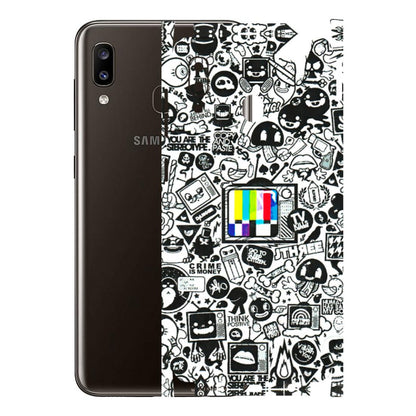 Samsung A/S Series Phone Skins (All Models) - Doodles Positive Art - 3D Embossed Finish (L-263) Samsung Galaxy A20