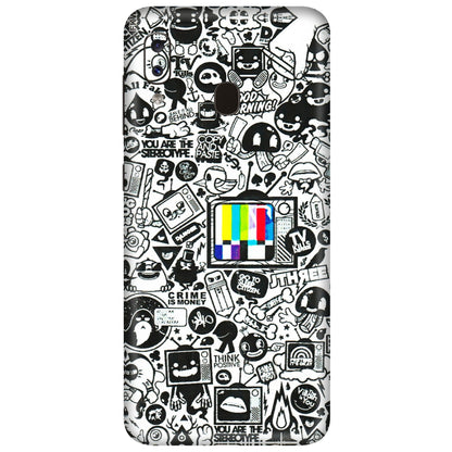 Samsung A/S Series Phone Skins (All Models) - Doodles Positive Art - 3D Embossed Finish (L-263) Samsung Galaxy A20