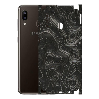 Samsung A/S Series Phone Skins (All Models) - Abstract White Line Map - 3D Embossed Finish (L-269) Samsung Galaxy A20