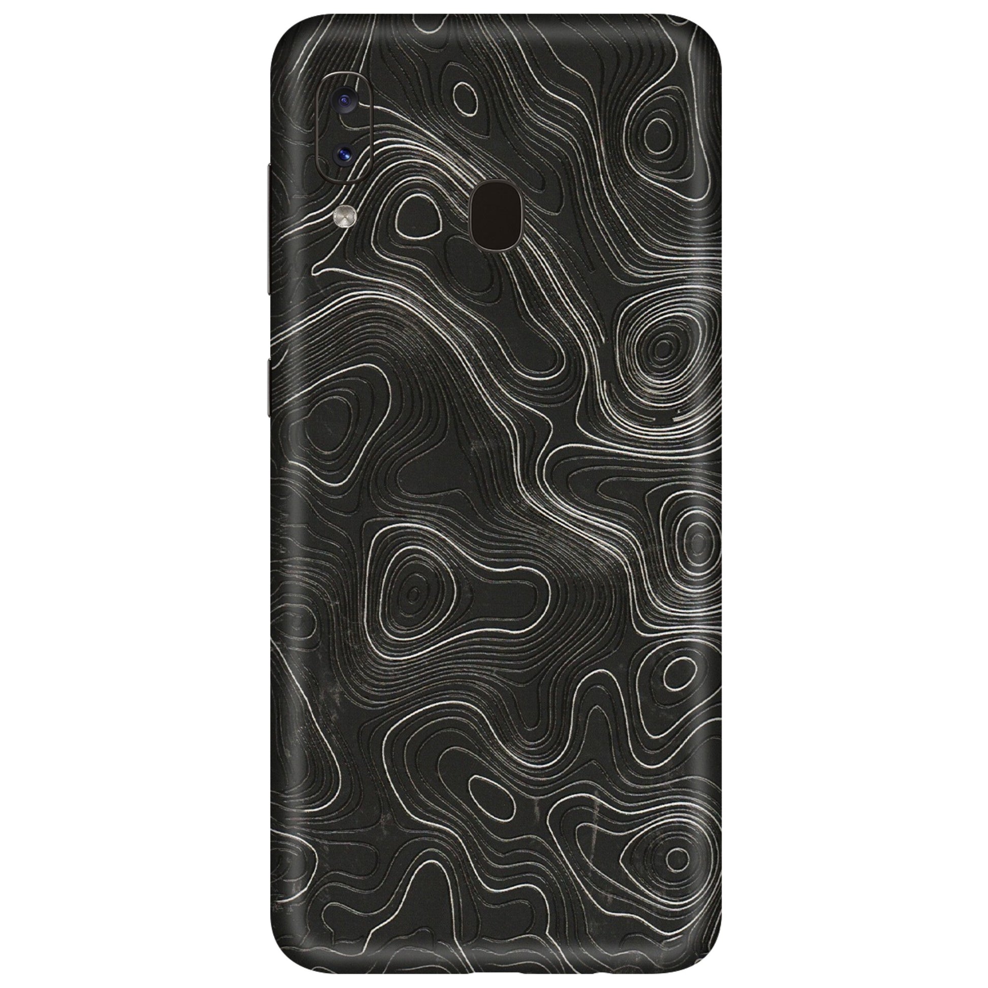 Samsung A/S Series Phone Skins (All Models) - Abstract White Line Map - 3D Embossed Finish (L-269) Samsung Galaxy A20