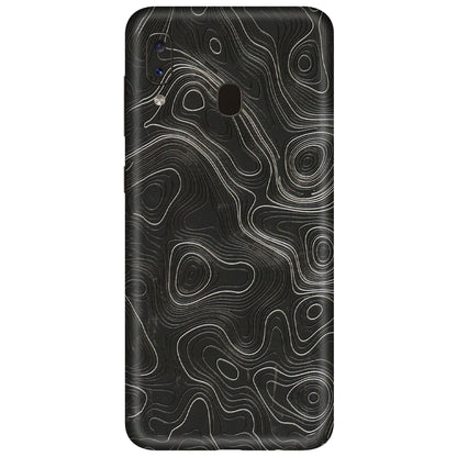 Samsung A/S Series Phone Skins (All Models) - Abstract White Line Map - 3D Embossed Finish (L-269) Samsung Galaxy A20
