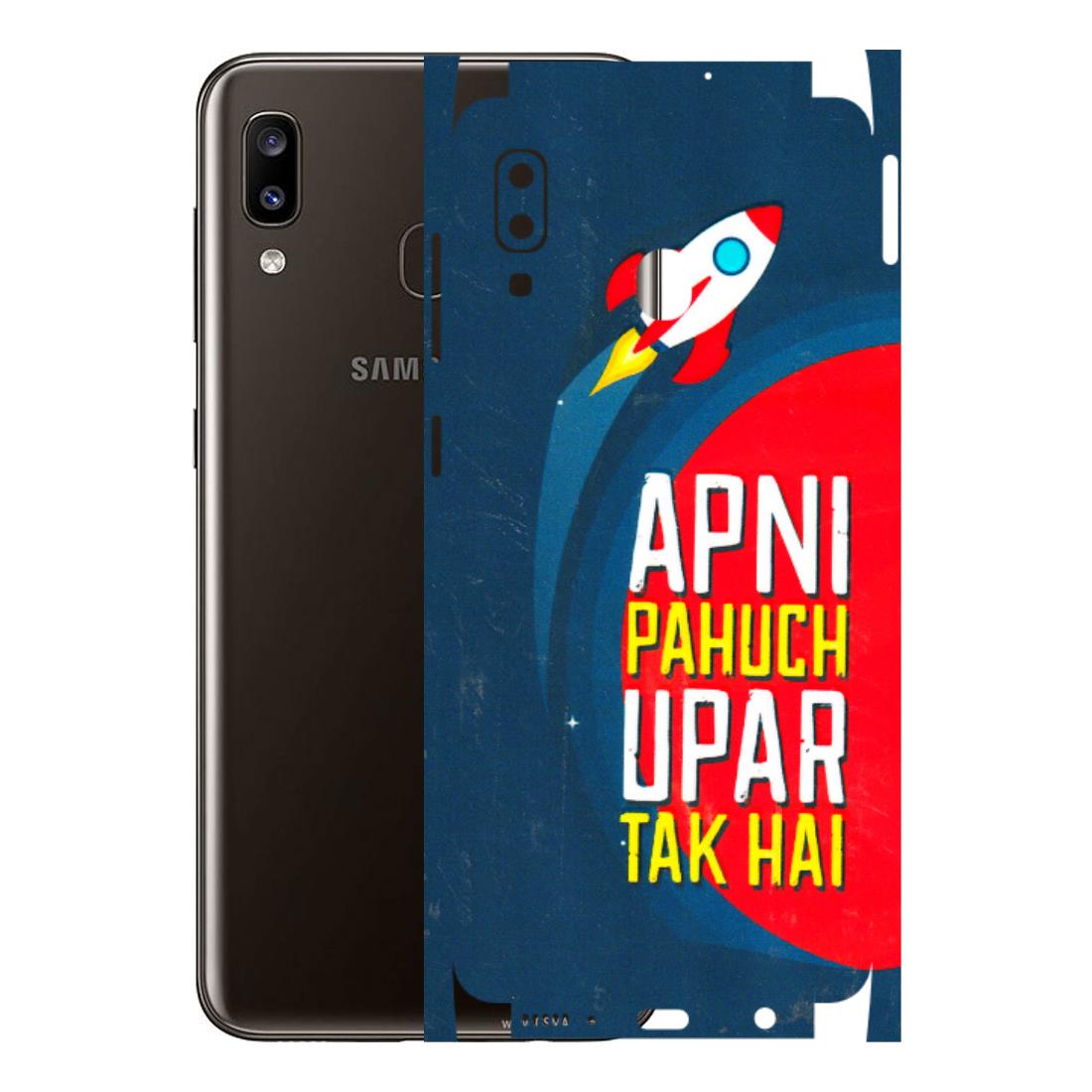 Samsung A/S Series Phone Skins (All Models) - Apni Pahuch Upar Tak Hai - 3D Embossed Finish (L-276) Samsung Galaxy A20