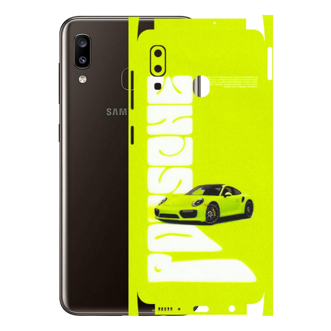 Samsung A/S Series Phone Skins (All Models) - Lime Green Porche - 3D Embossed Finish (L-30) Samsung Galaxy A20