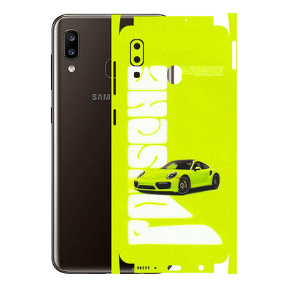 Samsung A/S Series Phone Skins (All Models) - Lime Green Porche - 3D Embossed Finish (L-30) Samsung Galaxy A20