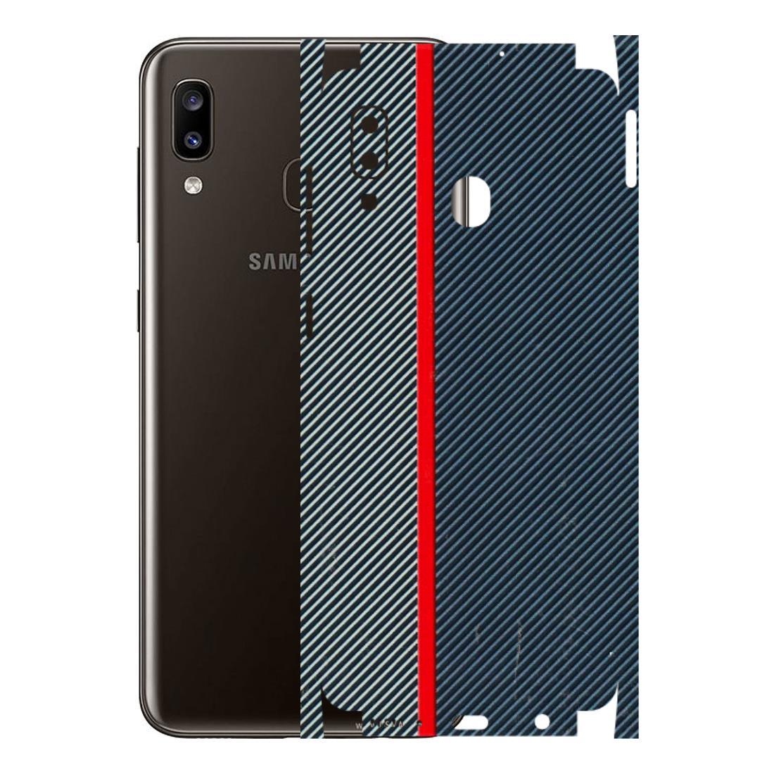Samsung A/S Series Phone Skins (All Models) - Blue Sober Lines - 3D Embossed Finish (L-305) Samsung Galaxy A20