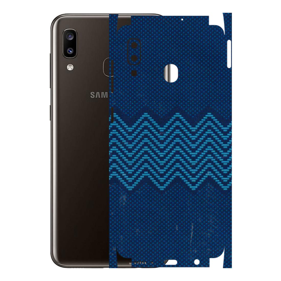 Samsung A/S Series Phone Skins (All Models) - Blue Sober Waves - 3D Embossed Finish (L-306) Samsung Galaxy A20