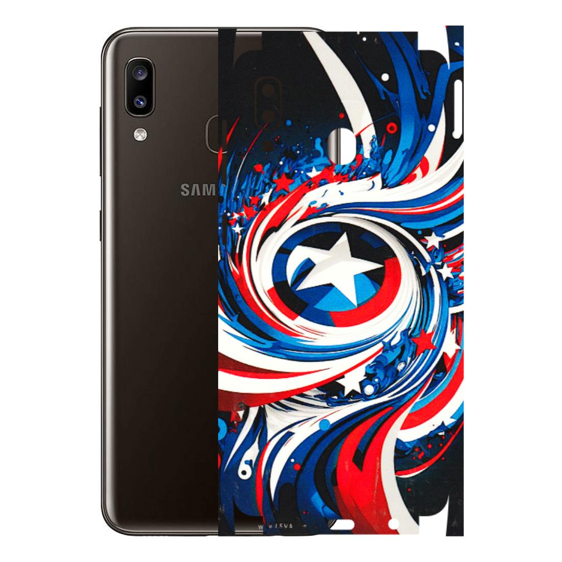 Samsung A/S Series Phone Skins (All Models) - Captain America Logo - 3D Embossed Finish (L-307) Samsung Galaxy A20