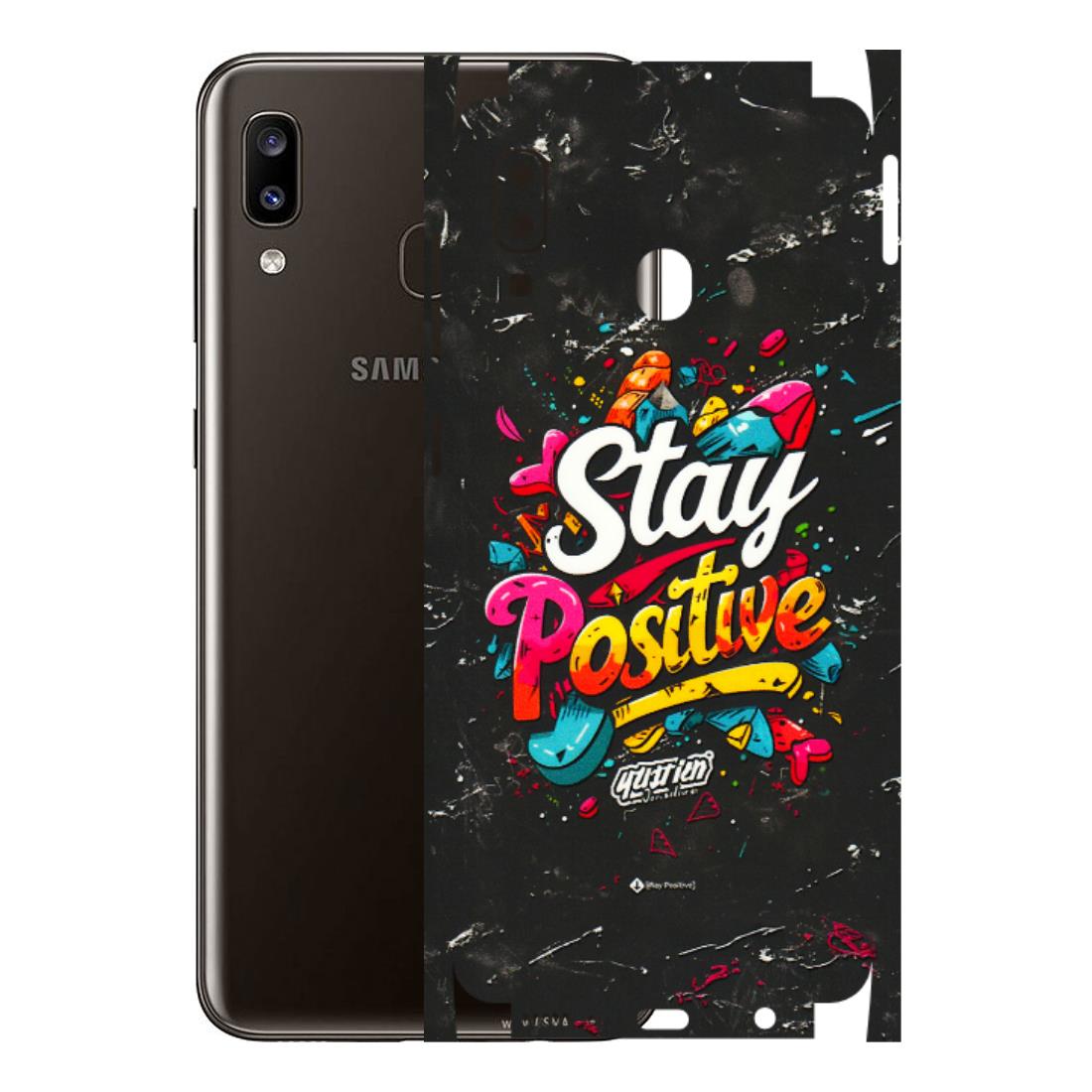 Samsung A/S Series Phone Skins (All Models) - Stay Positive Black - 3D Embossed Finish (L-31) Samsung Galaxy A20
