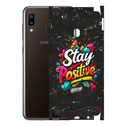 Samsung A/S Series Phone Skins (All Models) - Stay Positive Black - 3D Embossed Finish (L-31) Samsung Galaxy A20