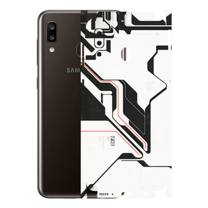 Samsung A/S Series Phone Skins (All Models) - White Techy Logo - 3D Embossed Finish (L-312) Samsung Galaxy A20