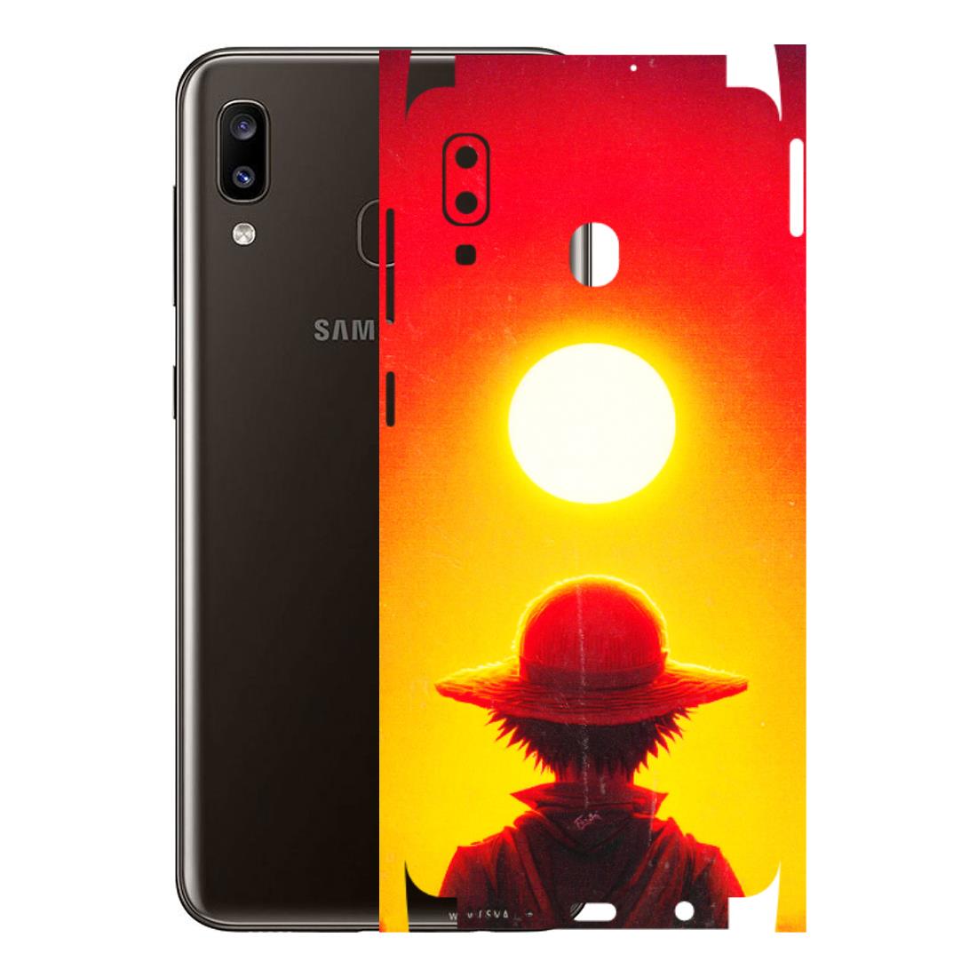Samsung A/S Series Phone Skins (All Models) - Cool Sunset With Monkey D.Luffy Anime - 3D Embossed Finish (L-329) Samsung Galaxy A20