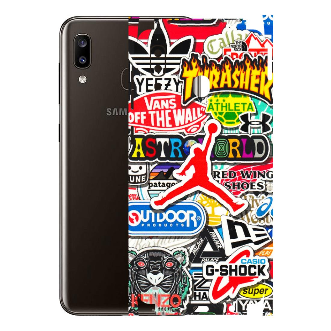 Samsung A/S Series Phone Skins (All Models) - Multi Brands Sticker Graffiti - 3D Embossed Finish (L-37) Samsung Galaxy A20