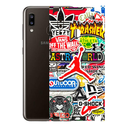 Samsung A/S Series Phone Skins (All Models) - Multi Brands Sticker Graffiti - 3D Embossed Finish (L-37) Samsung Galaxy A20