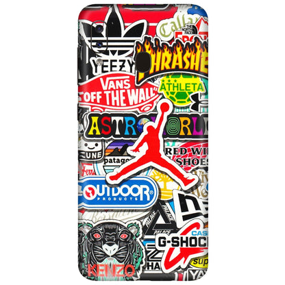 Samsung A/S Series Phone Skins (All Models) - Multi Brands Sticker Graffiti - 3D Embossed Finish (L-37) Samsung Galaxy A20