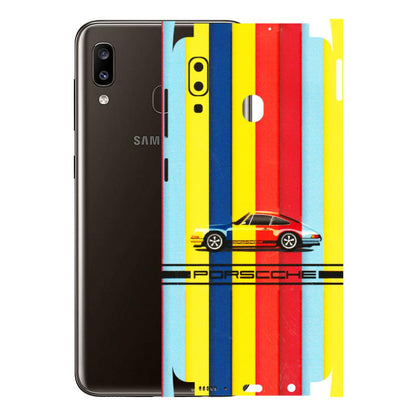 Samsung A/S Series Phone Skins (All Models) - Multicolour Porche - 3D Embossed Finish (L-39) Samsung Galaxy A20