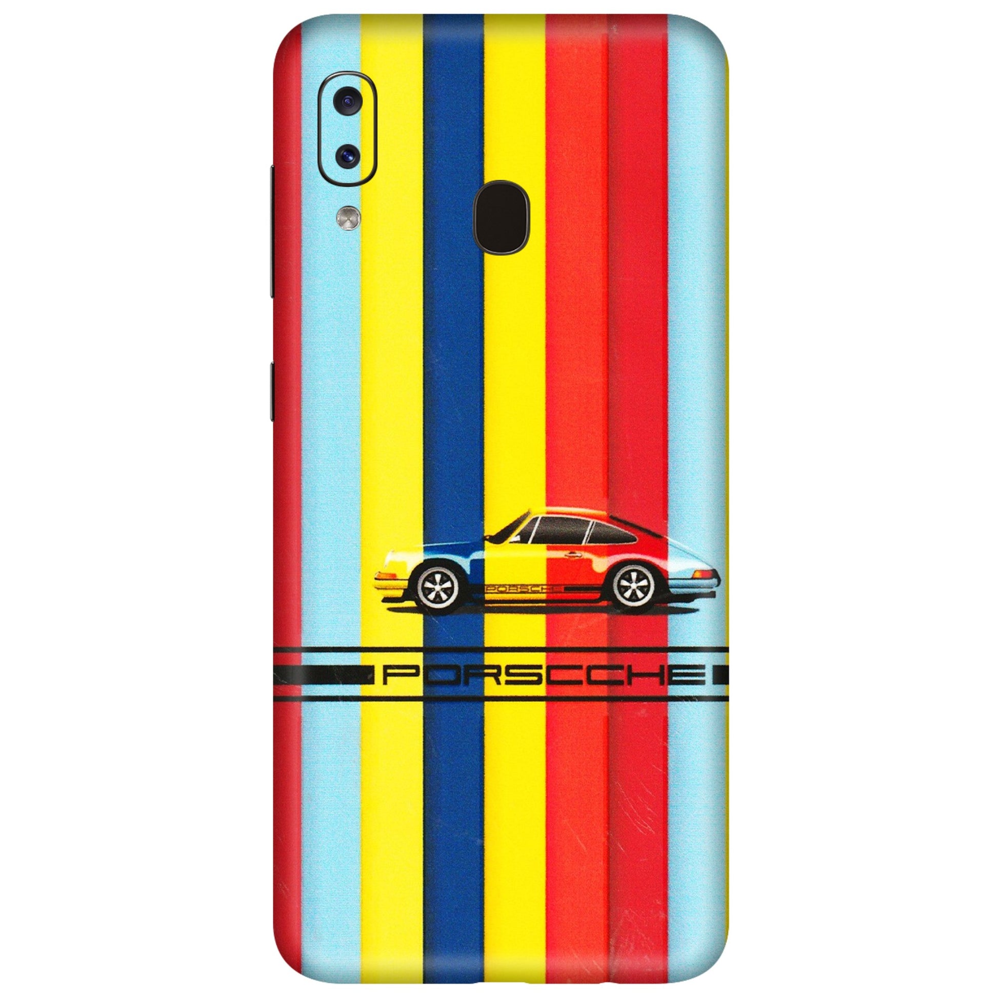 Samsung A/S Series Phone Skins (All Models) - Multicolour Porche - 3D Embossed Finish (L-39) Samsung Galaxy A20