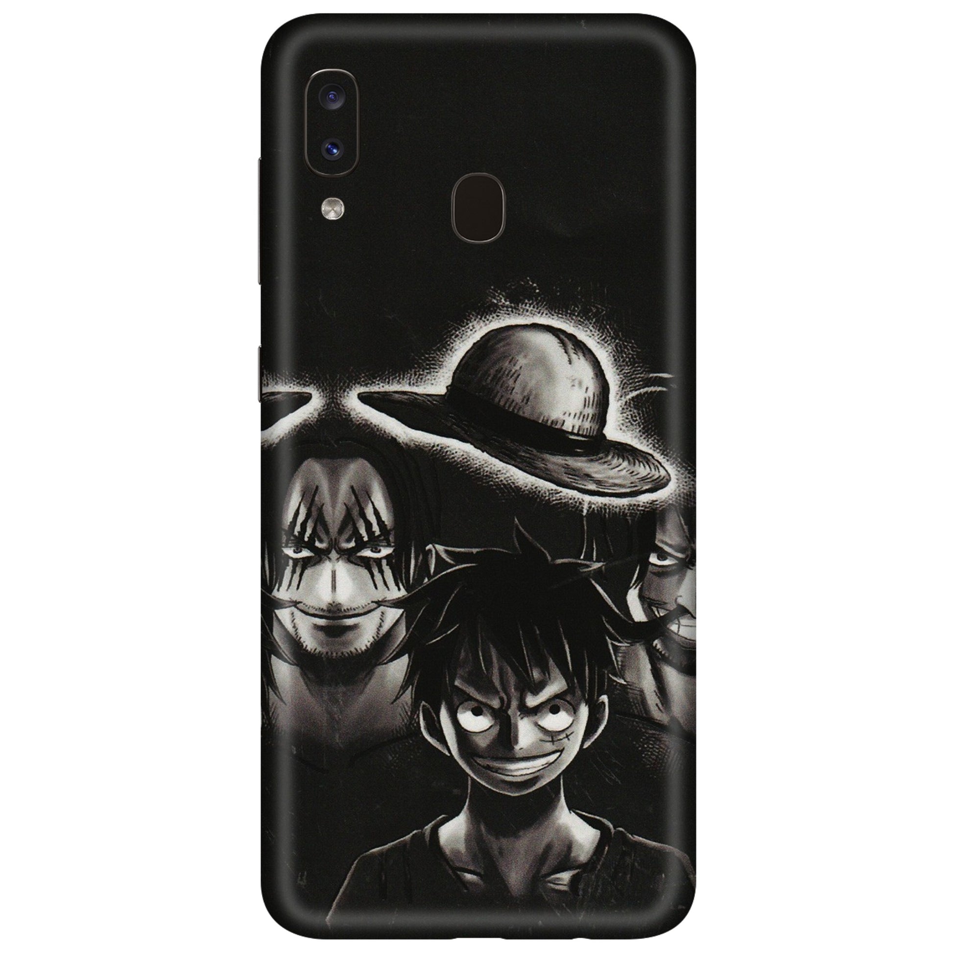 Samsung A/S Series Phone Skins (All Models) - Black Luffy Hat - 3D Embossed Finish (L-57) Samsung Galaxy A20