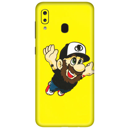 Samsung A/S Series Phone Skins (All Models) - Flying Beardo - 3D Embossed Finish (L-60) Samsung Galaxy A20