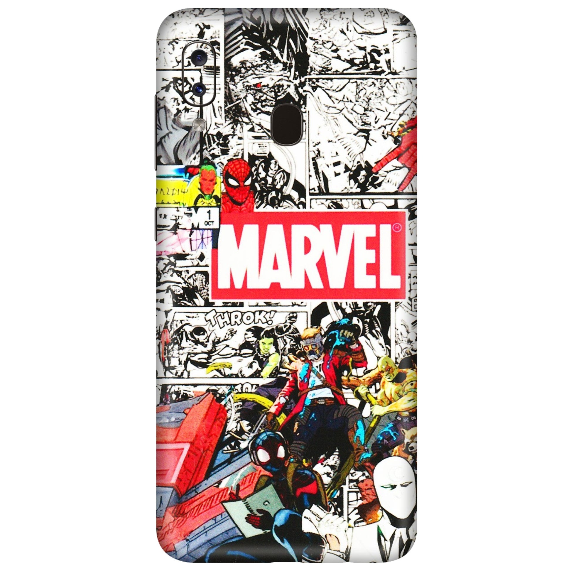 Samsung A/S Series Phone Skins (All Models) - Marvel Colorful Comic - 3D Embossed Finish (L-64) Samsung Galaxy A20
