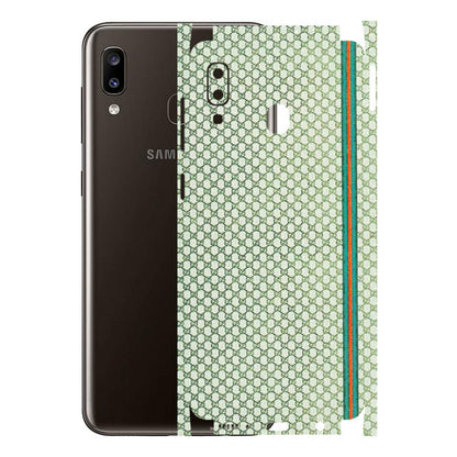 Samsung A/S Series Phone Skins (All Models) - Gucci Fabric Pattern - 3D Embossed Finish (L-73) Samsung Galaxy A20