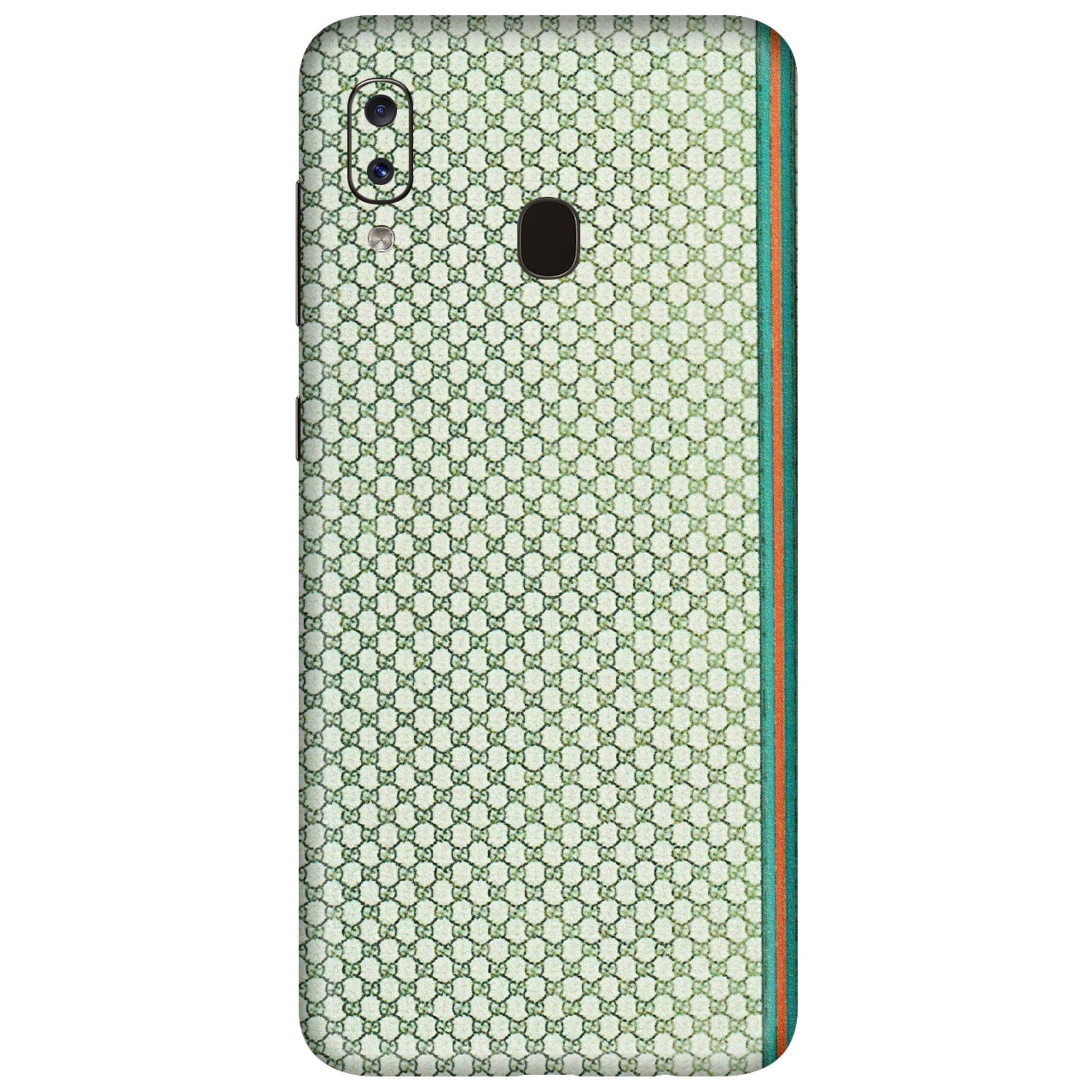Samsung A/S Series Phone Skins (All Models) - Gucci Fabric Pattern - 3D Embossed Finish (L-73) Samsung Galaxy A20