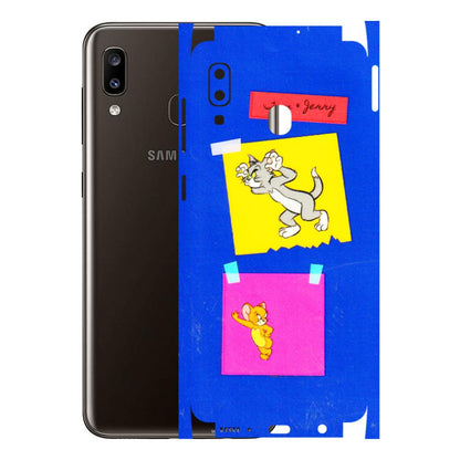 Samsung A/S Series Phone Skins (All Models) - Tom N Jerry Sticky Notes - 3D Embossed Finish (L-88) Samsung Galaxy A20
