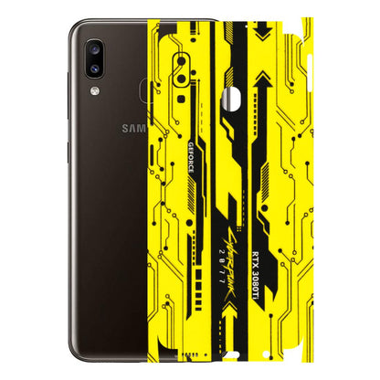 Samsung A/S Series Phone Skins (All Models) - Yellow Cyberpunk - 3D Embossed Finish (L-93) Samsung Galaxy A20